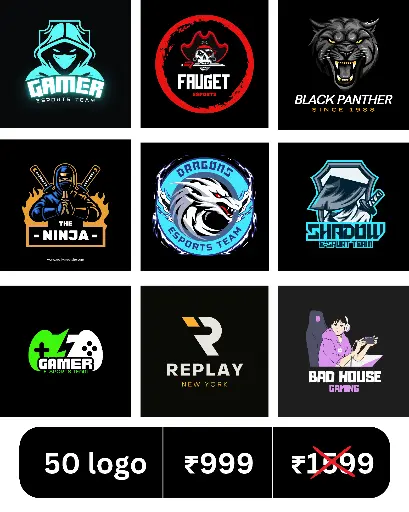 50 premium "GAMING logo" template